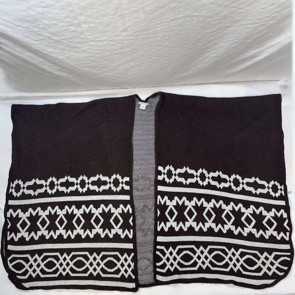 NWOT Ariat Womens Mary Cape Wrap Poncho Chocolate Brown Western Cowgirl Rodeo OS - Picture 6 of 12